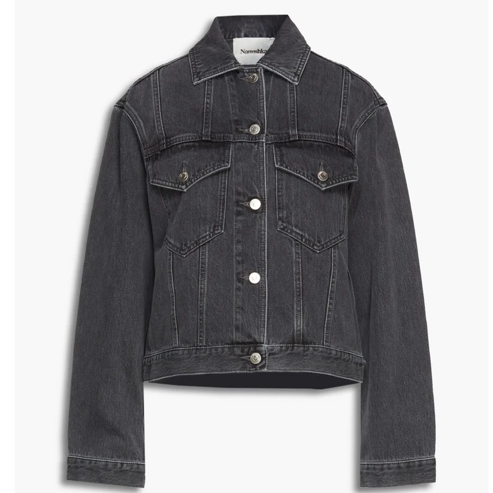 Nanushka oversized black denim jacket XS